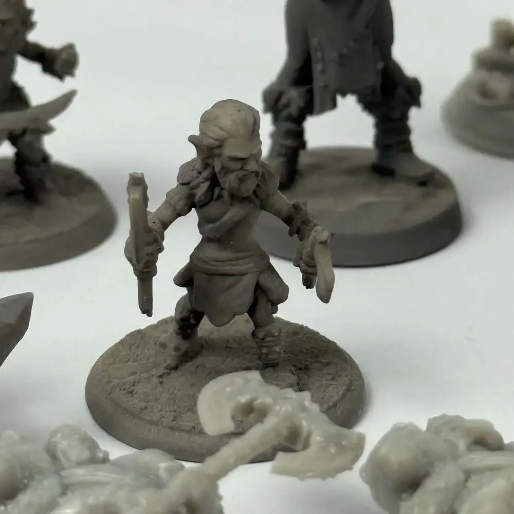 Lot of 3D Printed Fantasy RPG Tabletop Miniatures and Bases Unpainted
